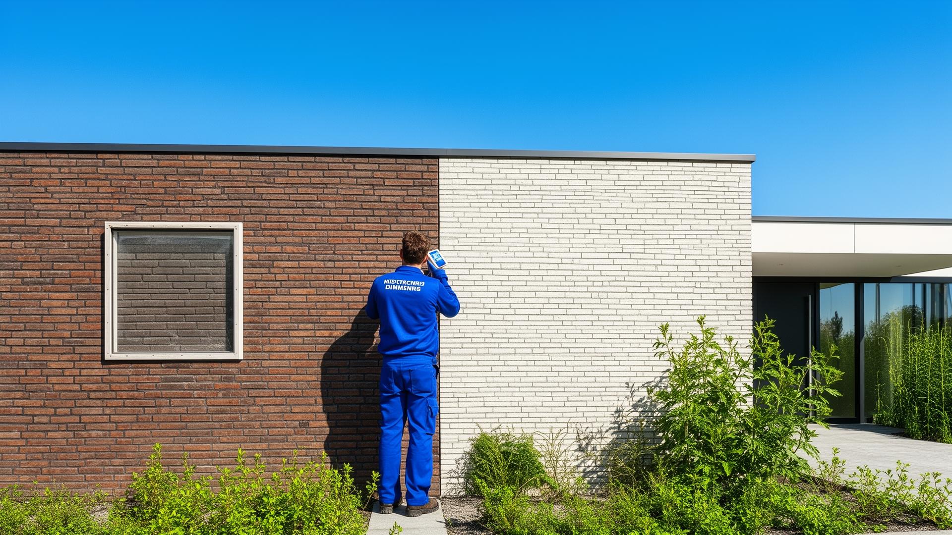 VochtZorg specialist inspecteert een gevel